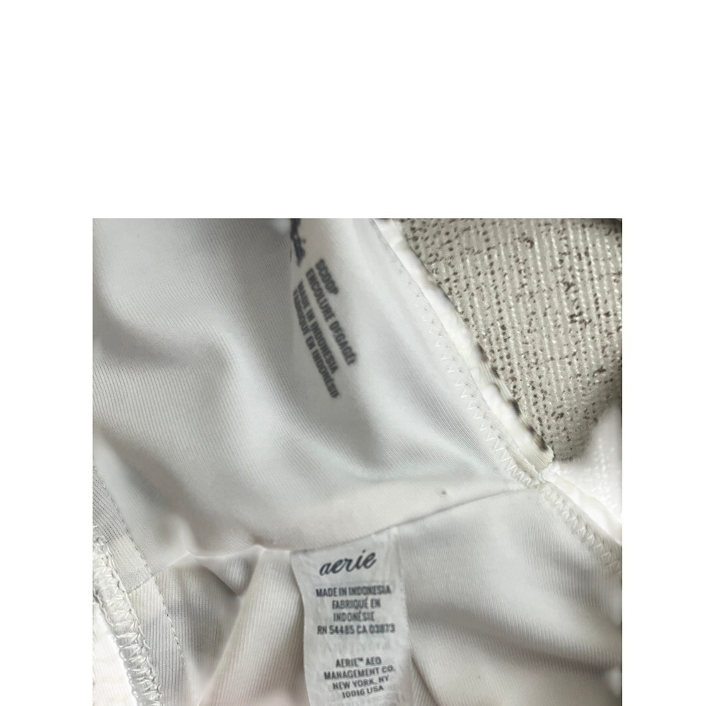 Aerie Womens Snakeskin Print Scoop Neck Sports Bra Swim Top Grey Brown Size M - Picture 5 of 6